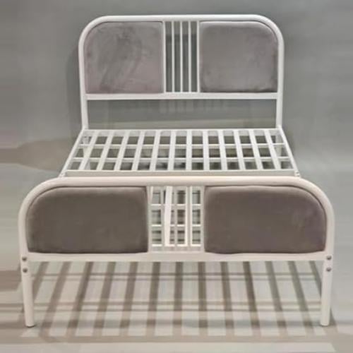 سرير حديد بتصميم مودرن لون أبيض بمقاس 120*200 سم  من كاما