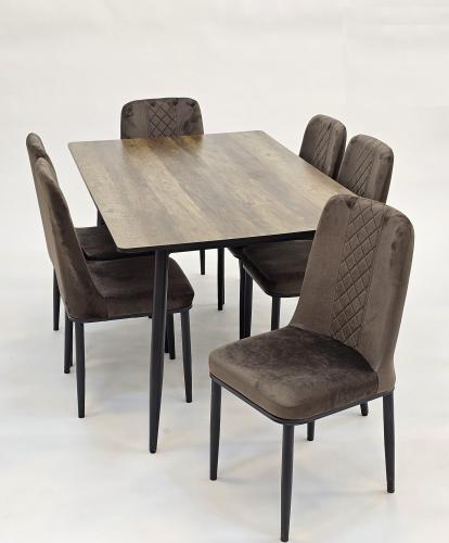 طاولة طعام مودرن6كرسي خشب لون بني مقدم لكم من كاما