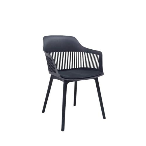 كرسي مفرد بلاستيك اسود من كاما