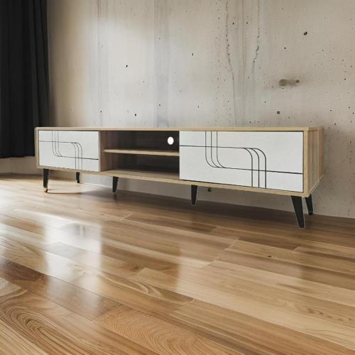 طاولة بلازما لون خشبي *أبيض مقاس 200سم مقدم لكم من كاما