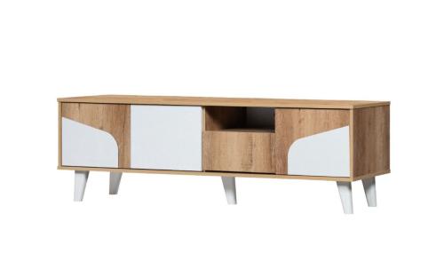 طاولة بلازما تصميم أنيق مقاس 160 سم لون خشبي * أبيض من كاما