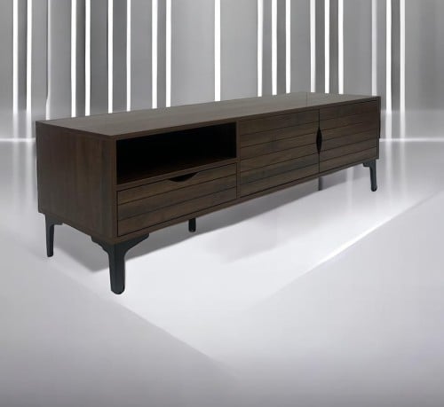 طاولة تلفزيون بلازما بني غامق مقاس140 سم من كاما