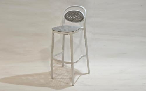 كرسي بار بلاستيك ابيض * رمادي رمادي مقدم لكم من كاما