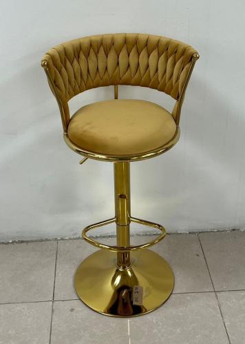 كرسي بار مودرن  لون بيج غامق * ذهبي مقدم لكم من كاما