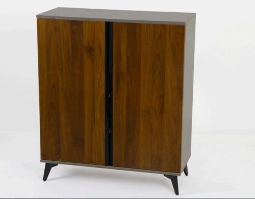 دولاب احذية خشب ( جزامة ) لون رصاصي مع بني مقدم لكم من كاما