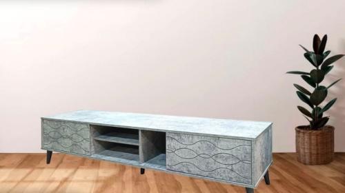 وحدة طاولة تلفزيون بلازما  بتصميم حديث عصري 160سم لون رمادي من كاما