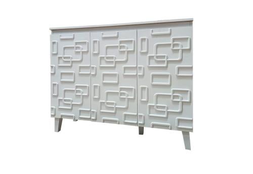 دولاب أحذية مودرن 3باب لون أبيض من كاما