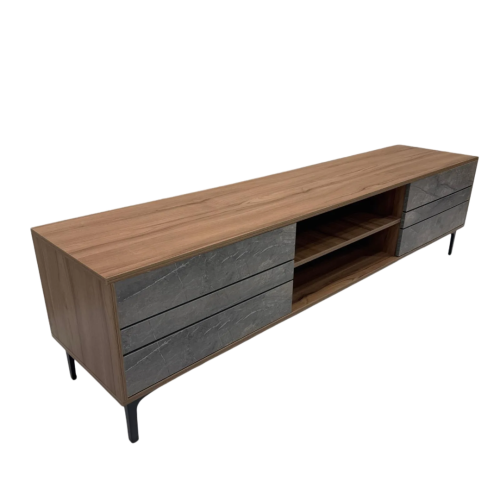 طاولة بلازما تصميم مميز لون بني و رمادي مقاس 160 سم من كاما