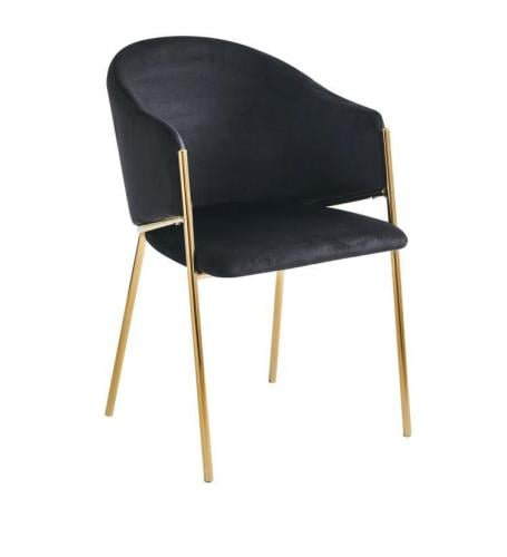 كرسي مفرد مخمل لون أسود بقاعده استيل ذهبي مقدم لكم من كاما