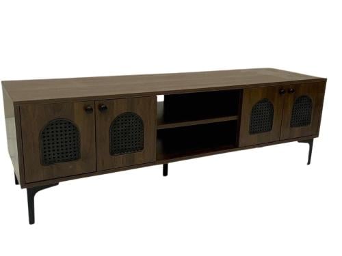 طاولة بلازما بتصميم حديث خشب ورتان لون بني مقاس 140 من كاما