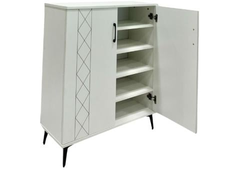 دولاب احذية 2باب مودرن لون أبيض مقدم لكم من كاما