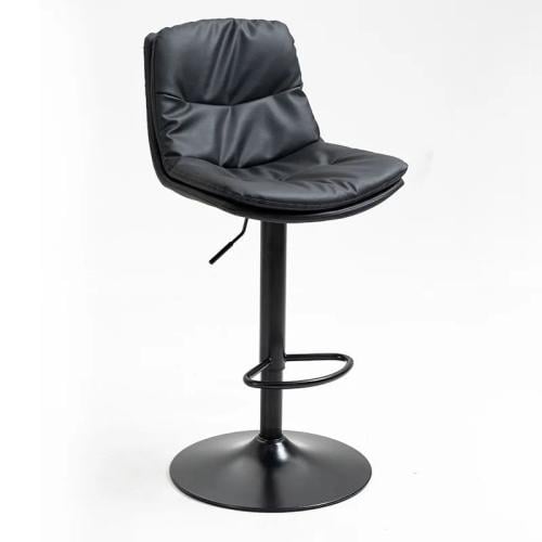 كرسي بار جلد اسود مع قاعدة ستيل مقدم لكم من كام