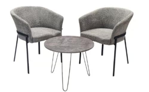 طقم 2 كرسي مع طاولة  لون رمادي مقدم لكم من كاما