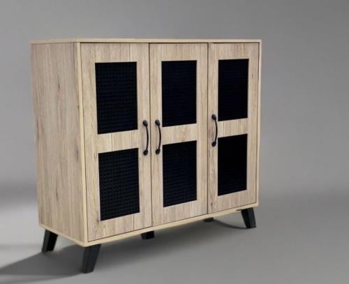 دولاب احذية 3باب بتصميم مودرن لون خشبي مقدم لكم من كاما