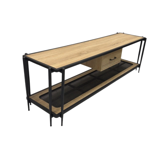 طاولة بلازما لون خشبي خشب ورتان مقاس 160 سم   من كاما