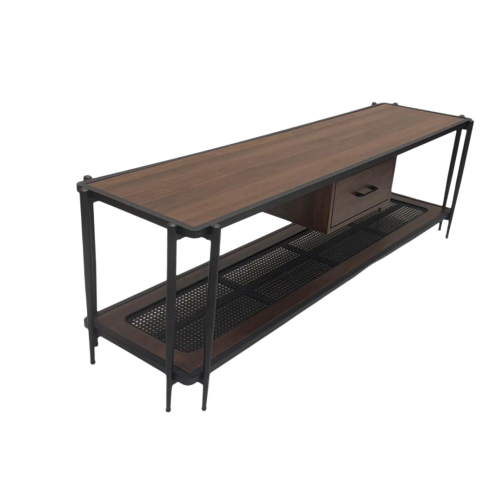 طاولة بلازما لون بني غامق خشب ورتان مقاس 160 سم   من كاما