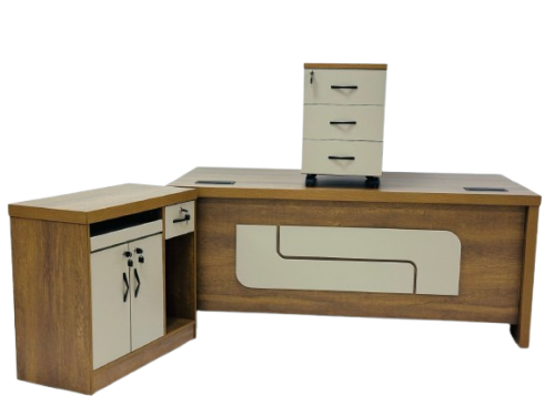 مكتب مقاس 160 سم بتصميم عصري لون بني من كاما