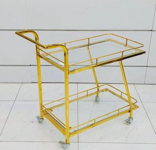 عربية تقديم مستطيل استيل ذهبي 502من كاما