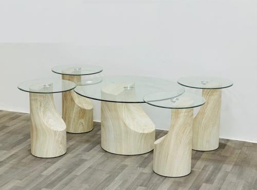 طقم طاولة كاريس تصميم مودرن لون بيج من كاما