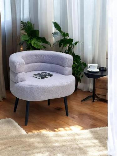 كرسي مفرد بوكلية رمادي من كاما