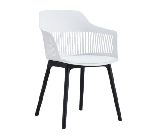 كرسي مفرد بلاستيك ابيض من كاما