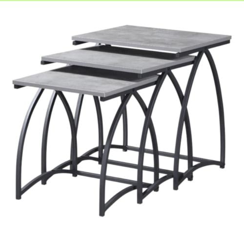 طقم طاولات شاي مودرن 3قطع لون رمادي مقدم لكم من كاما