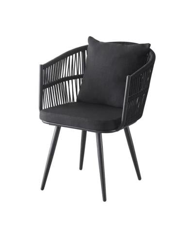 كرسي خيزران موردن لون أسود مقدم لكم من كاما