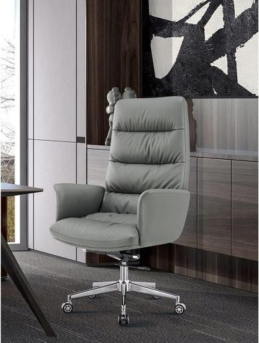 كرسي مكتبي جلد لون رصاصي مقدم لكم من كاما