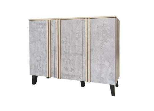 دولاب احذية ماليزي 3باب120سم لون رمادي و خشبي مقدم لكم من كاما