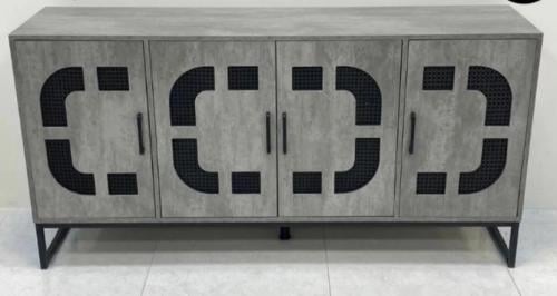 بوفية طاولة طعام زجاج لون رمادي مقاس 160سم من كاما