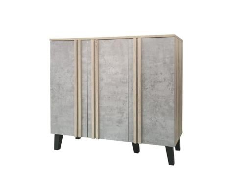 دولاب احذية ماليزي 3باب لون رمادي و خشبي مقدم لكم من كاما