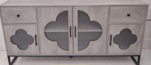 بوفية طاولة طعام مودرن خشب*زجاج لون رمادي مقاس 160سم من كاما