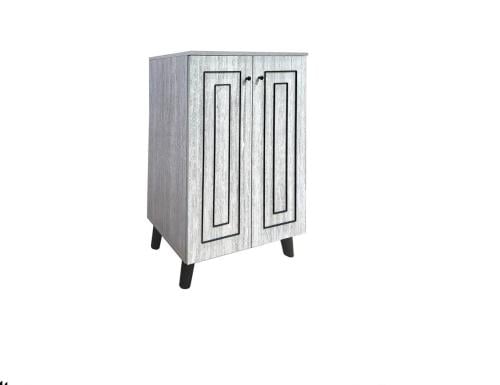 دولاب أحذية خشب مودرن رمادي 2باب من كاما – تصميم عصري أنيق