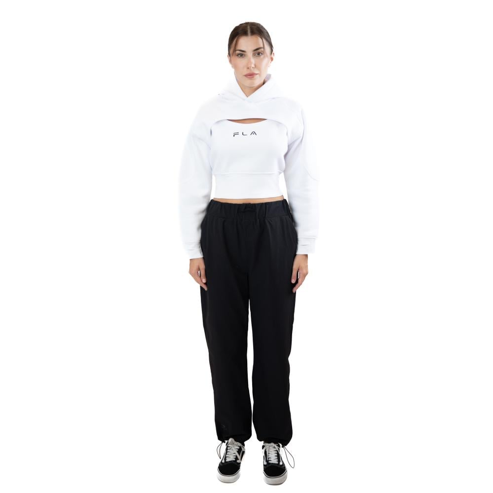 WHITE HOODIE CROP TOP