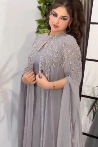 جلابية قطعتين لونين