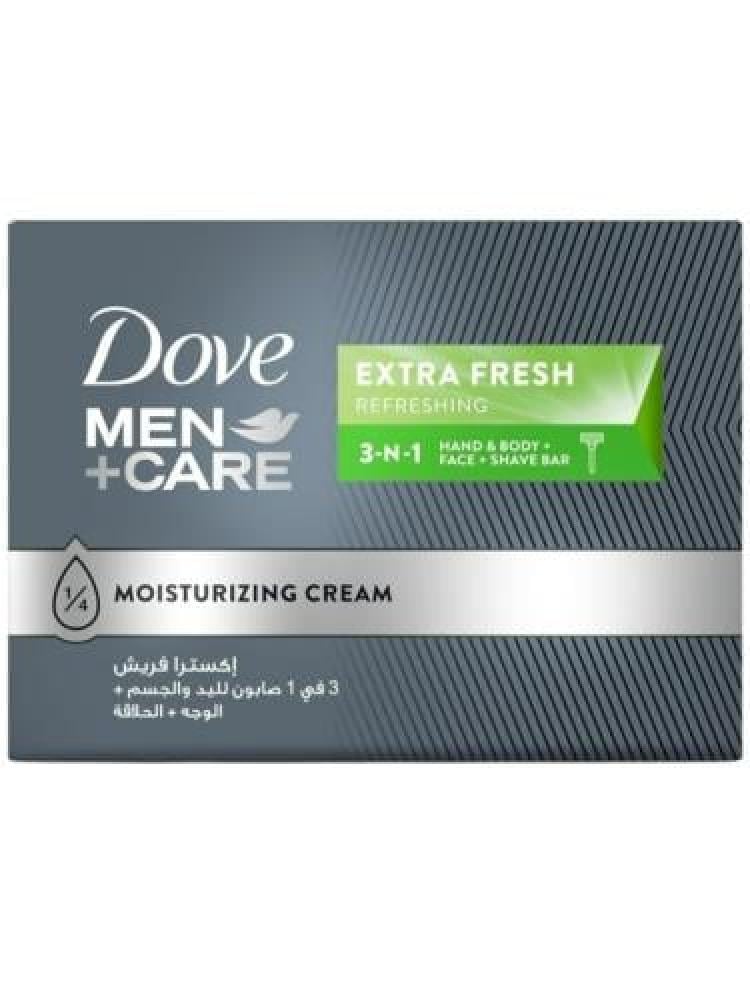 دوف للرجال إكسترا فريش صابون 3 في 1 لليد والجسم والوجه والحلاقة - 100 جرام