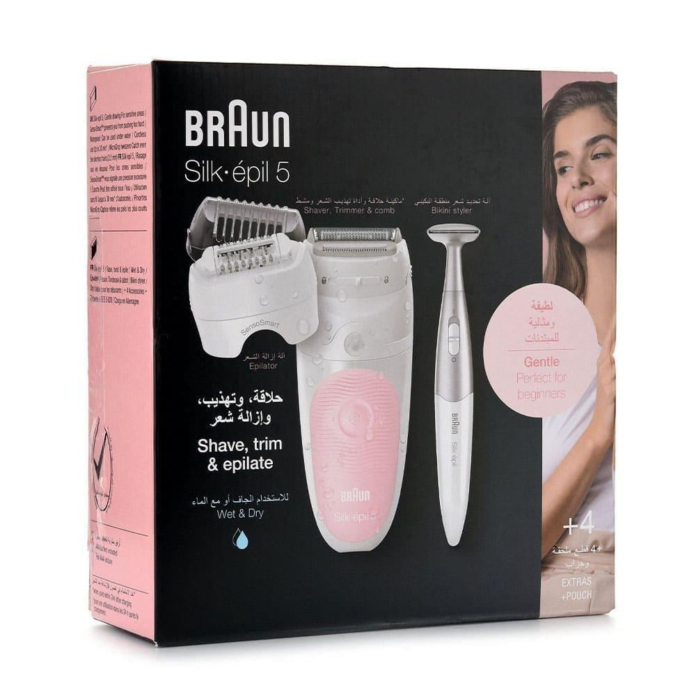 براون سيلك ابيل 5 ماكينة إزالة الشعر للمبتدئات 4 ملحقات SES 5-820