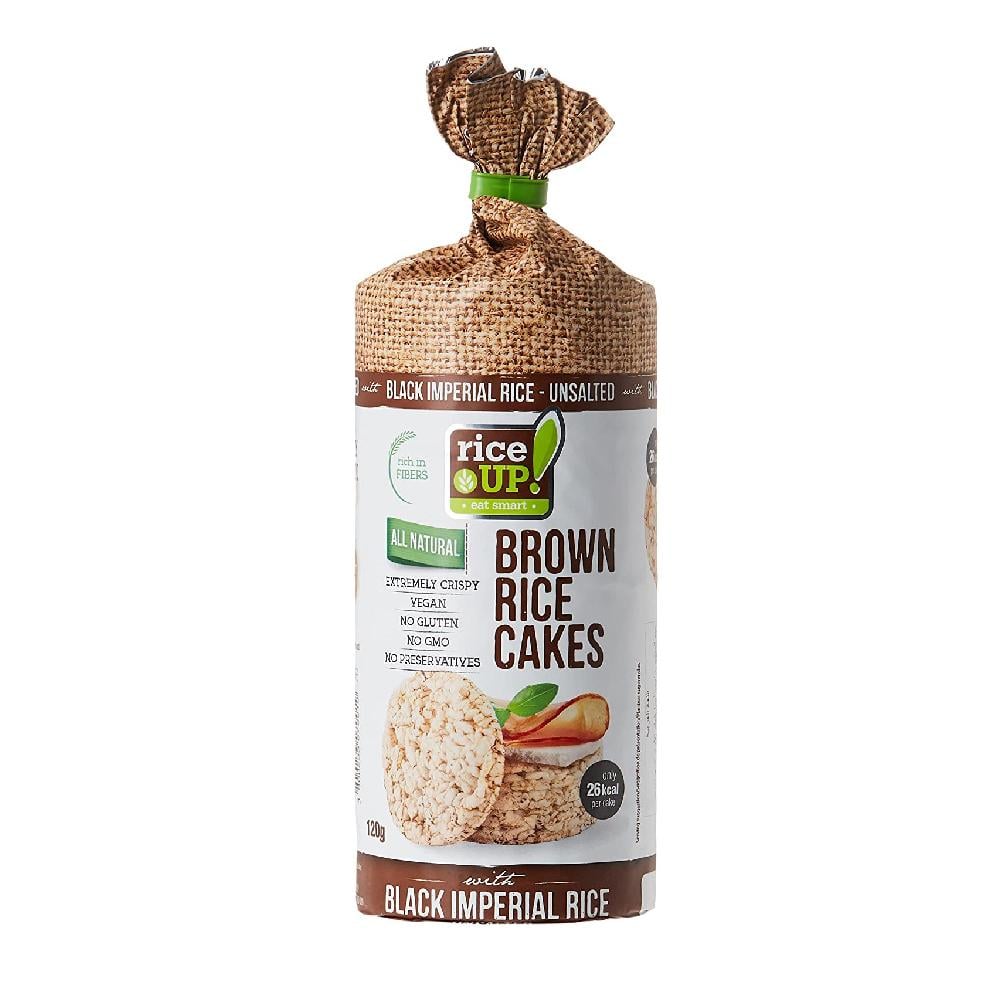رايس اب كيك الارز الاسمر غير مملح 120 غ rice up rice cakes