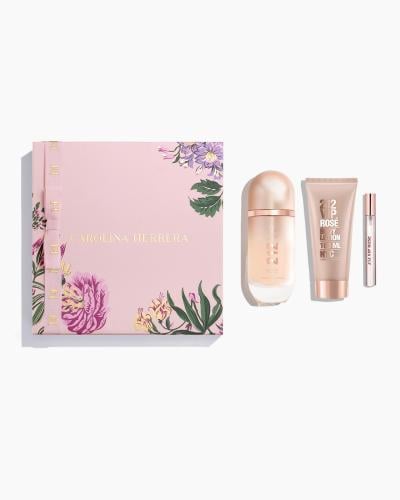 Ch 212 VIP Rosé Set 3Pcs Women EDP 80ml + Mini Edp 10ml+ Body Lotion 100ml - كارولينا هيريرا 212 في اي بي روز طقم هدية من 3 قطع او دو بارفيوم 80 مل  + 10 مل او دو بارفيوم + لوشن للجسم 100 مل