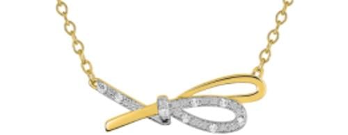 Gold plated necklace with zirconia - DSC361Z40E - قلادة مطلية بالذهب مع الزيريكونيا