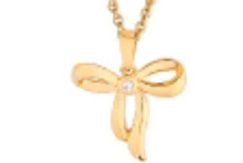 Gold-plated necklace with white cubic zirconia - DSC315Z40E - سلسال مطلي بالذهب مع الزيريكون الابيض