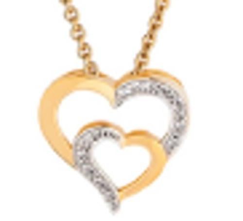 Gold-plated necklace with white cubic zirconia - DSC314Z40E - قلادة مطلية بالذهب مع احجار الزيريكون الابيض