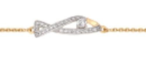 Gold-plated bracelet with white cubic zirconia - DSB316Z18E - سوار مطلي بالذهب مع الزيريكون الابيض