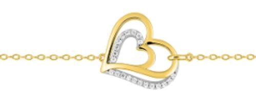 Gold plated bracelet with zirconia - DSB371Z18E - سوار مطلي بالذهب مع الزريكون