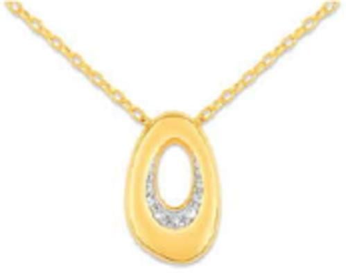 Gold-plated necklace with white cubic zirconia - BSCH54Z40 - قلادة مطلية بالذهب مع احجار الزيريكون الابيض