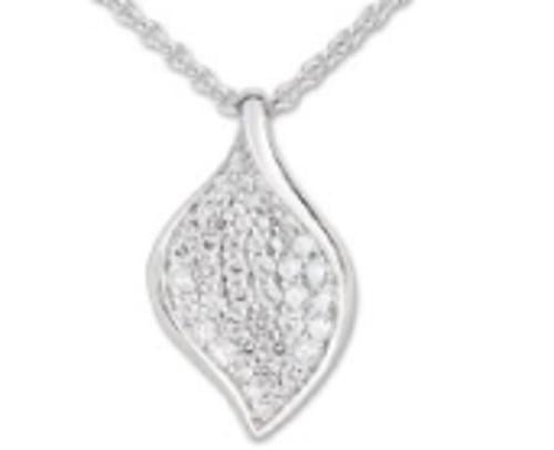 Silver necklace with white cubic zirconia - ASCU68Z40E - قلادة فضية مع أحجار الزركونيا البيضاء
