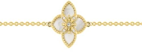 Gold plated bracelet with MOP and zirconia - DSB388Z18E - سوار مطلي بالذهب مع صدف و زيريكون