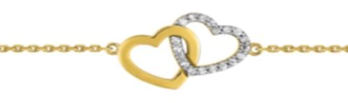 Gold-plated bracelet with pearl and white cubic zirconia - DSB353Z18E - سوار مطلي بالذهب مع الؤلؤ و الزريكون الابيض