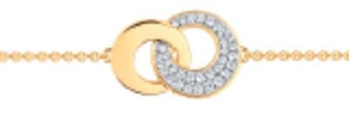 Gold-plated bracelet with  white cubic zirconia - DSBM19Z15E - سوار مطلي بالذهب مع الزيريكون الابيض