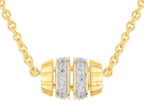 Gold-plated necklace with white cubic zirconia - DSCL78Z45E - قلادة مطلية بالذهب مع احجار الزيريكون الابيض